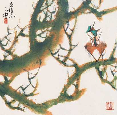 韩天衡 花鸟 镜心